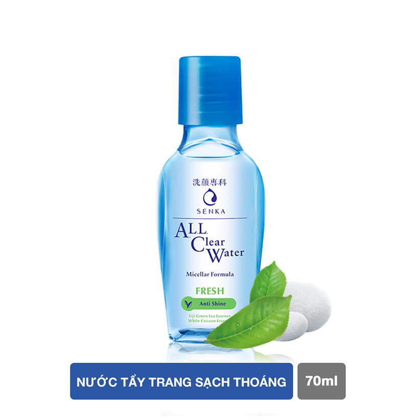 Bộ tinh chất chống nắng Senka Perfect UV Essence 50g và tẩy trang Water fresh 70ml