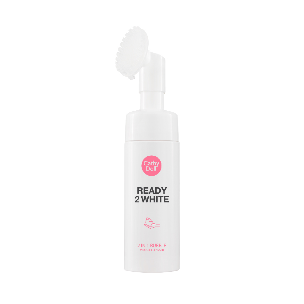 Bộ Sản Phẩm Sữa Rửa Mặt Tạo Bọt Trắng Da Cathy Doll Ready 2 White 2in1 Bubble Mouse Cleanser 120ml