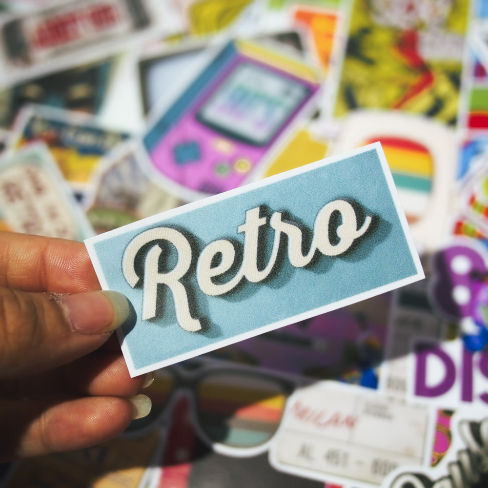 Set 100 sticker hình dán - Retro Vintage cổ điển