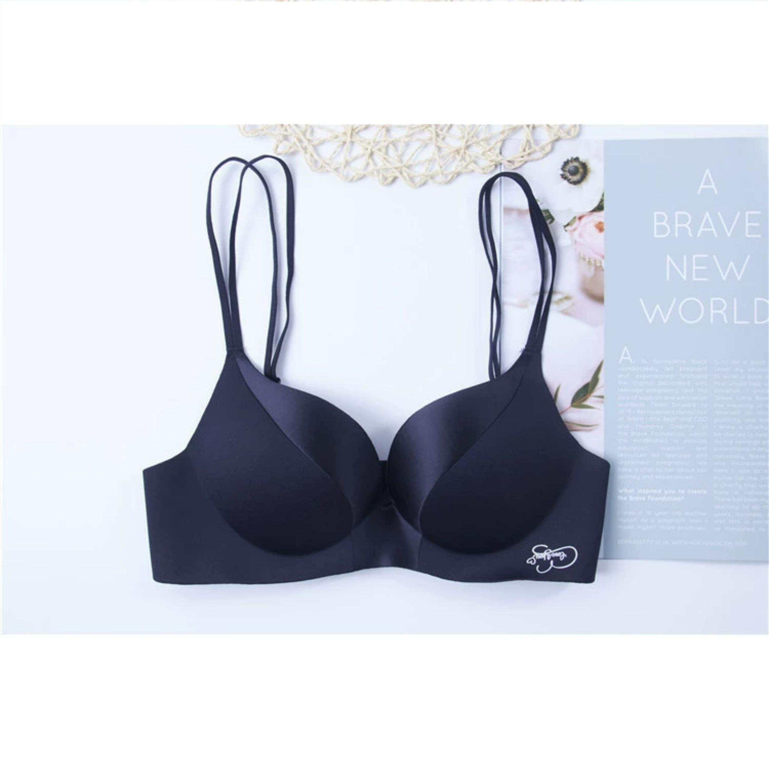 Áo lót su phối lụa push up caocấp, Không gọng, có đệm nâng ngực, áo ngực nữ sang trọng và quyếnrũ Bra Top - Đỏ