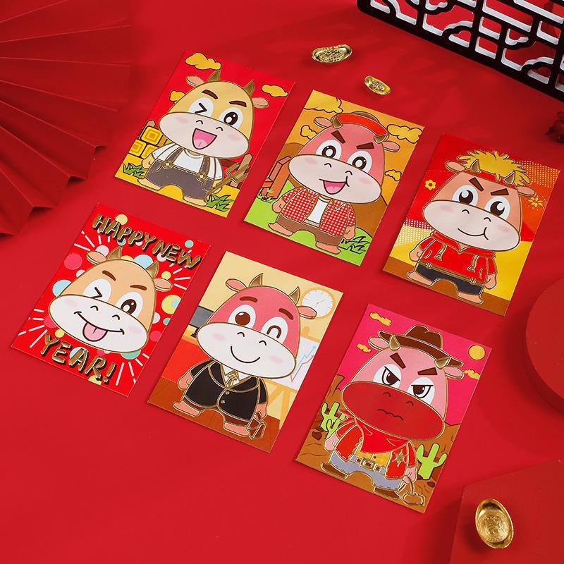 Bao Lì Xì Năm Mới 2021 Họa Tiết Chú Bò Dễ Thương