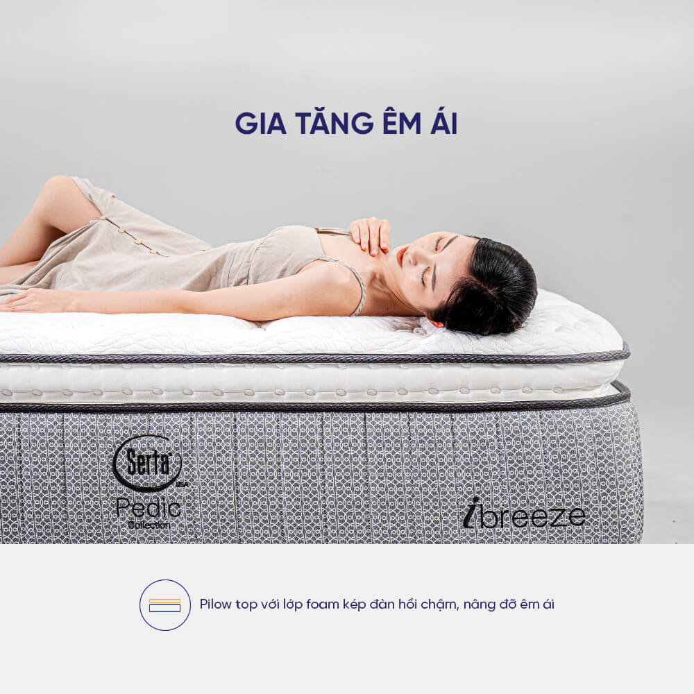 Nệm lò xo cao cấp Serta Pedic iBreeze 41cm