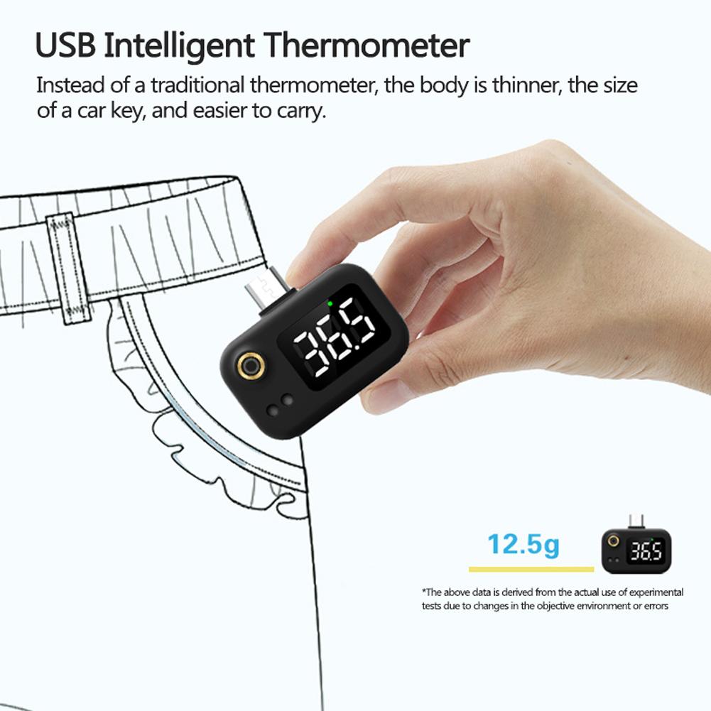 USB Intelligent Thermometer Portable Mini Cell Phone Thermometer Infrared Thermometer with Type-C Joint