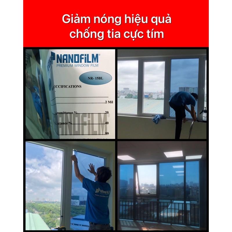 Decal phim dán kinh cách nhiệt chống nóng màu xanh dương phản gương cản UV 99%- phim cách nhiệt Hàn Quốc