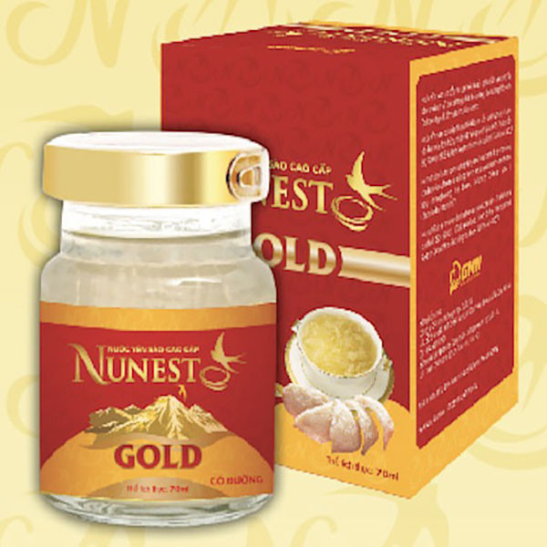 Hộp yến sào cao cấp collagen vitamin K2 có đường Nunest Gold (6 lọ x 70ml)