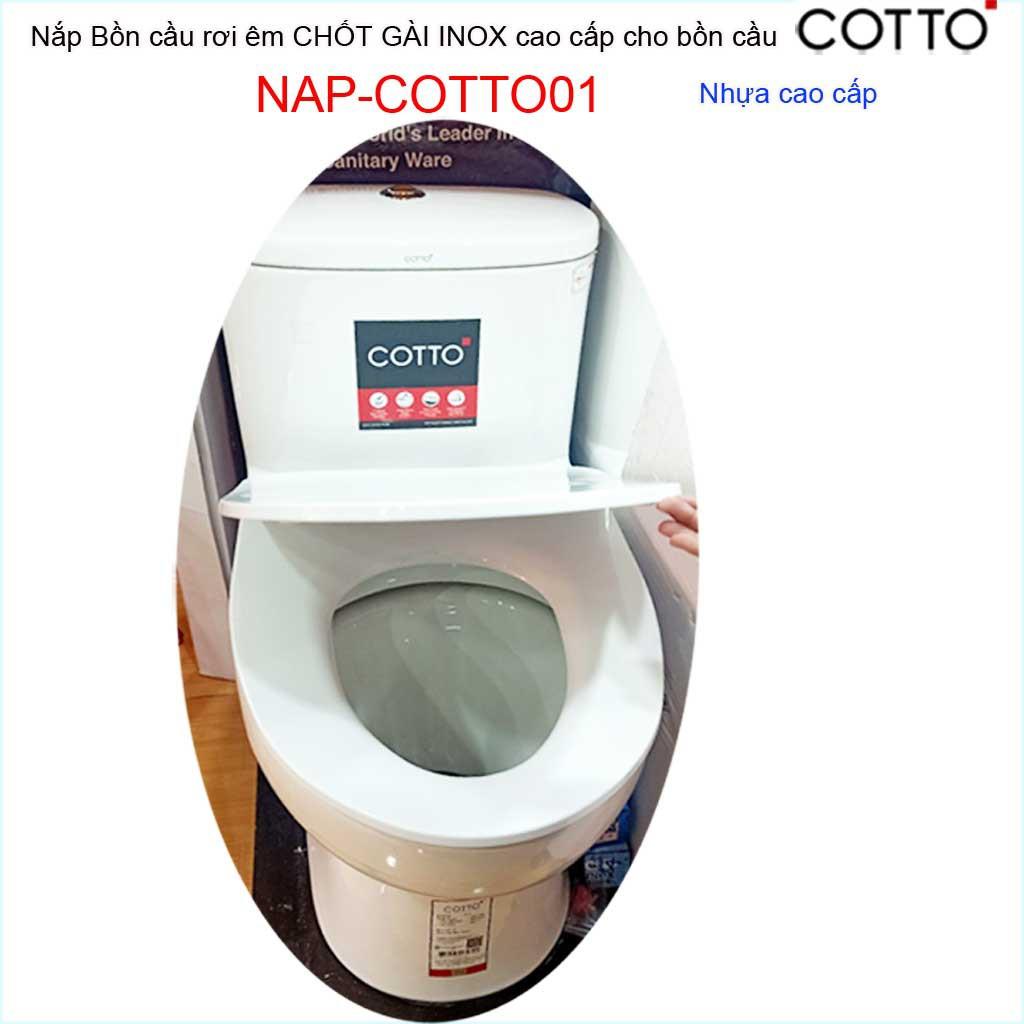 Nắp đậy cho bồn cầu 1 khối Cotto Thailand , nắp bồn cầu khối NAP-COTTO01 nhựa dày siêu bóng