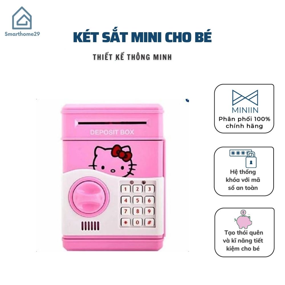 Két Sắt Mini Đựng Tiền Dễ Thương Dành Cho Bé, Két Sắt Mở Bằng Mật Mã Thông Minh Nhiều Hình Ngộ Nghĩnh - Hàng Chính Hãng MINIIN