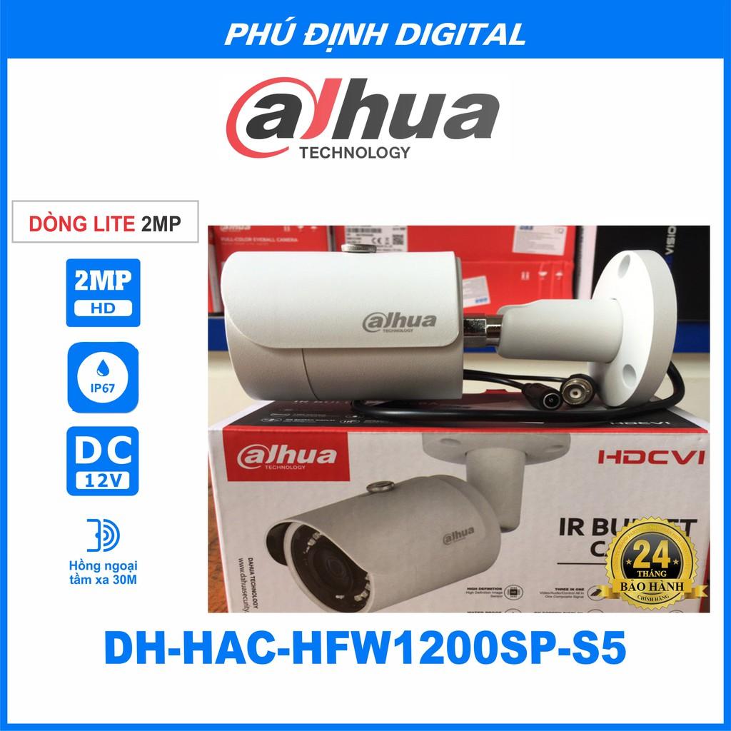 Camera HDCVI 2MP Dahua vỏ sắt mã DH-HAC-HFW1200SP-S5 - Hàng Chính Hãng