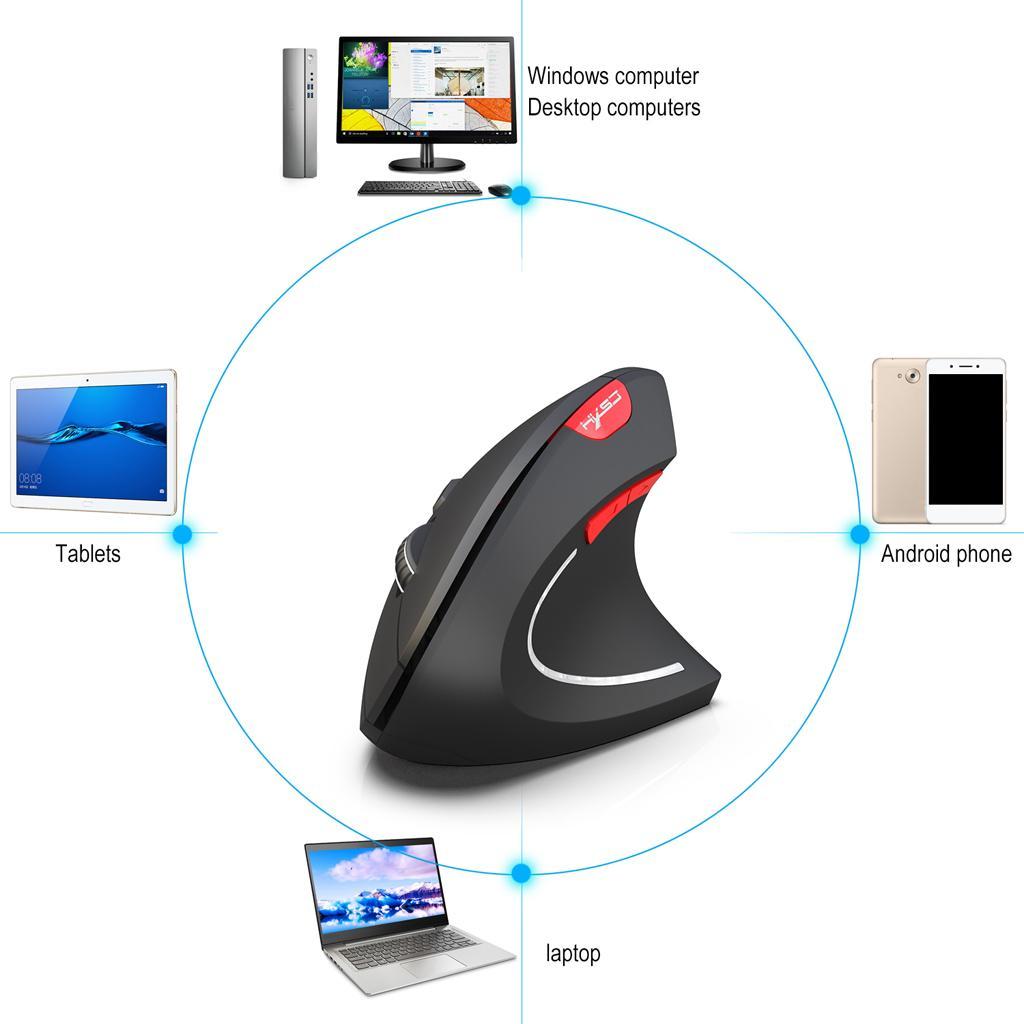 Bluetooth Vertical Mouse Rechargeable Optical Mice, 3 Adjustable DPI, Black