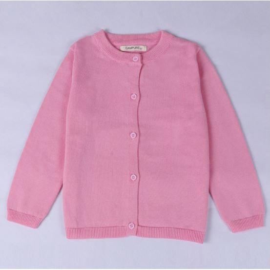 áo khoác len dệt kim phong cách cardigan mềm mại ấm áp cho bé 2 màu hồng và xanh