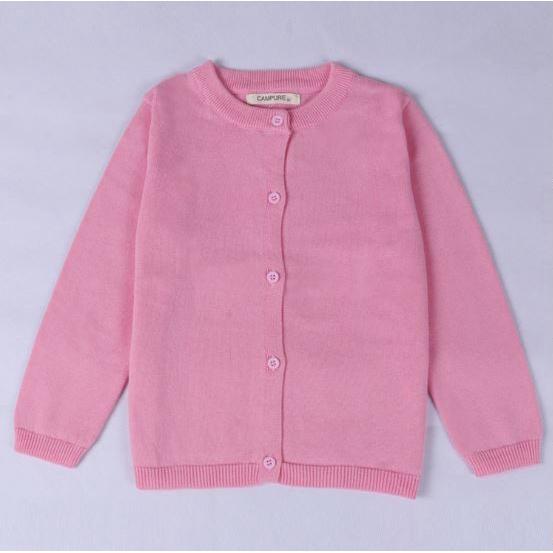 Áo khoác len dệt kim phong cách cardigan mềm mại ấm áp cho bé 2 màu hồng và xanh