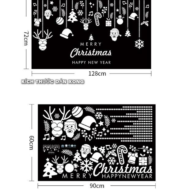Decal trang trí tường Noel - Rèm dây Phụ Kiện kèm chữ 02
