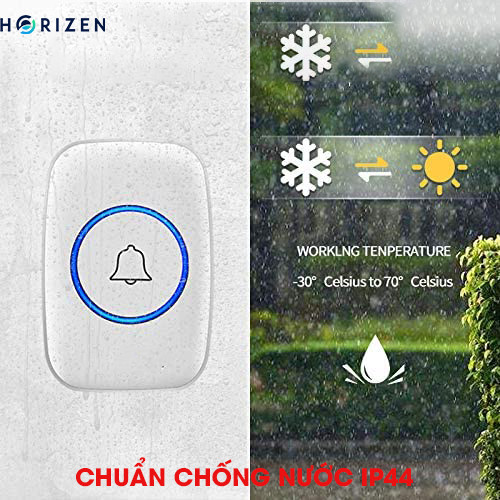 Chuông cửa không dây thông minh Horizen CH-01, chống nước khoảng cách sử dụng trong 300M, 60 loại nhạc chông hay