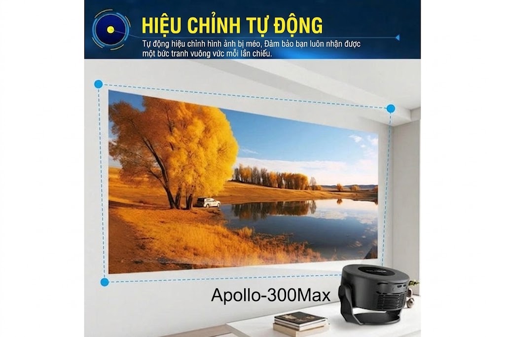 Máy Chiếu Mini Apollo 300MAX – Android 14, Siêu Nét, Hỗ Trợ 4K Chính Hãng - Hàng nhập khẩu