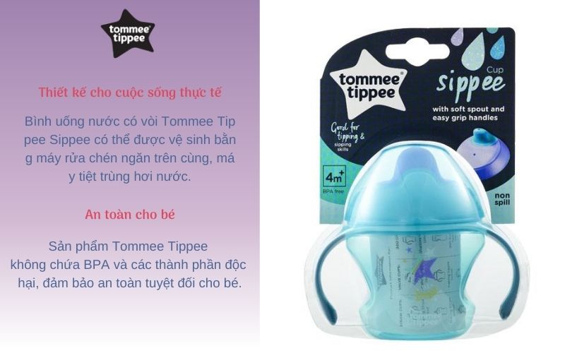 Bình tập uống có vòi cho bé Tommee Tippee First Sippee 150ml từ 4 tháng - Xanh Lá