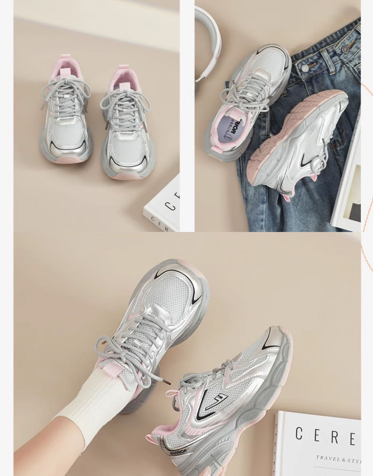 Giày thể thao nữ đế êm nhẹ, thoáng khí đế cao su đúc, chống trơn trượt hạn chế mòn  – GNU2102