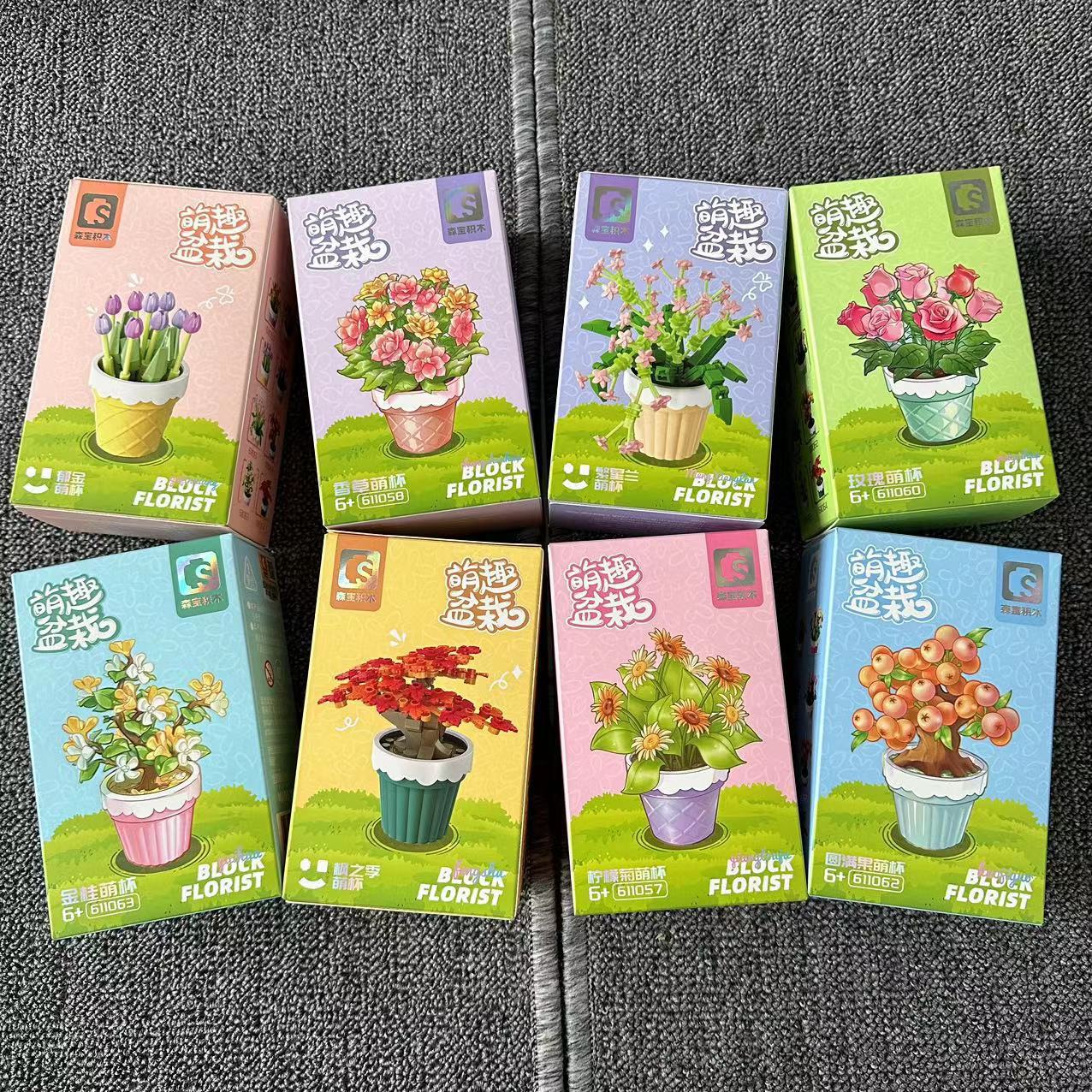Đồ chơi lắp ráp xếp hình cho bé gái Chậu Hoa ( chọn mẫu)