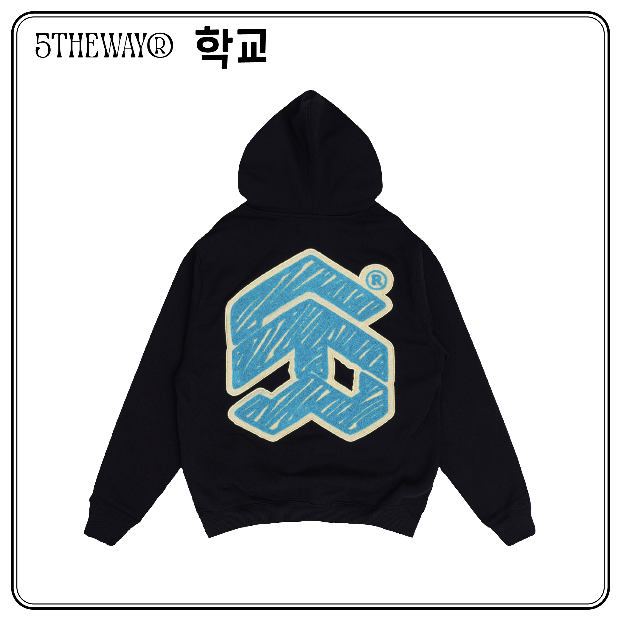 Áo Khoác Hoodie 5THEWAY Màu Đen aka /sketch/ Embroider Traditional Fit Hoodie in BLACK