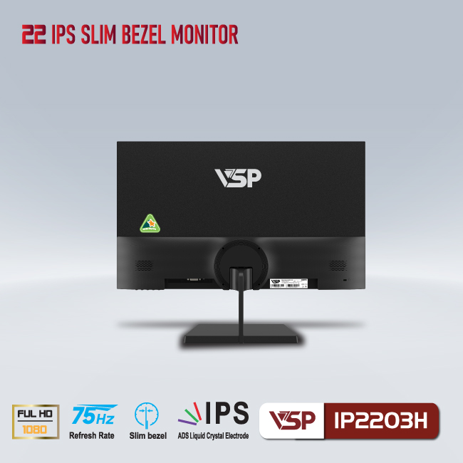 Màn hình máy tính 22inch VSP IP2203H (21.45&quot; IPS FHD 75Hz, HDMI+VGA) - Hàng chính hãng TECH VISION phân phối