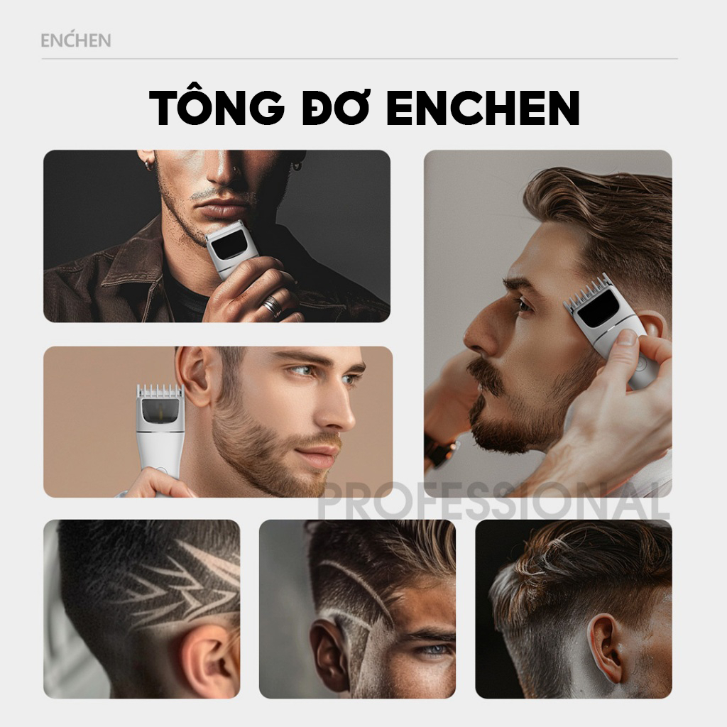 Tông đơ cắt tóc Enchen Boost 2 - Đầu cắt gốm 2 chế độ cạo, Độ ồn thấp, Pin đến 120 phút - Hàng chính hãng