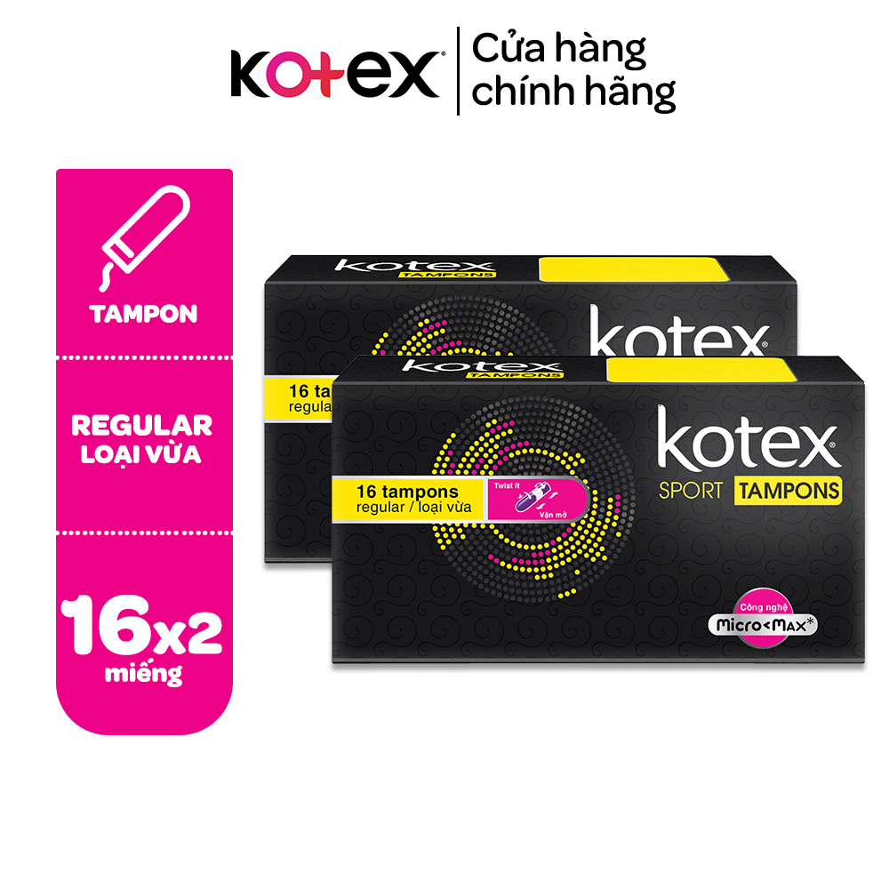 Combo 2 hộp Băng vệ sinh Kotex Tampon 16 miếng