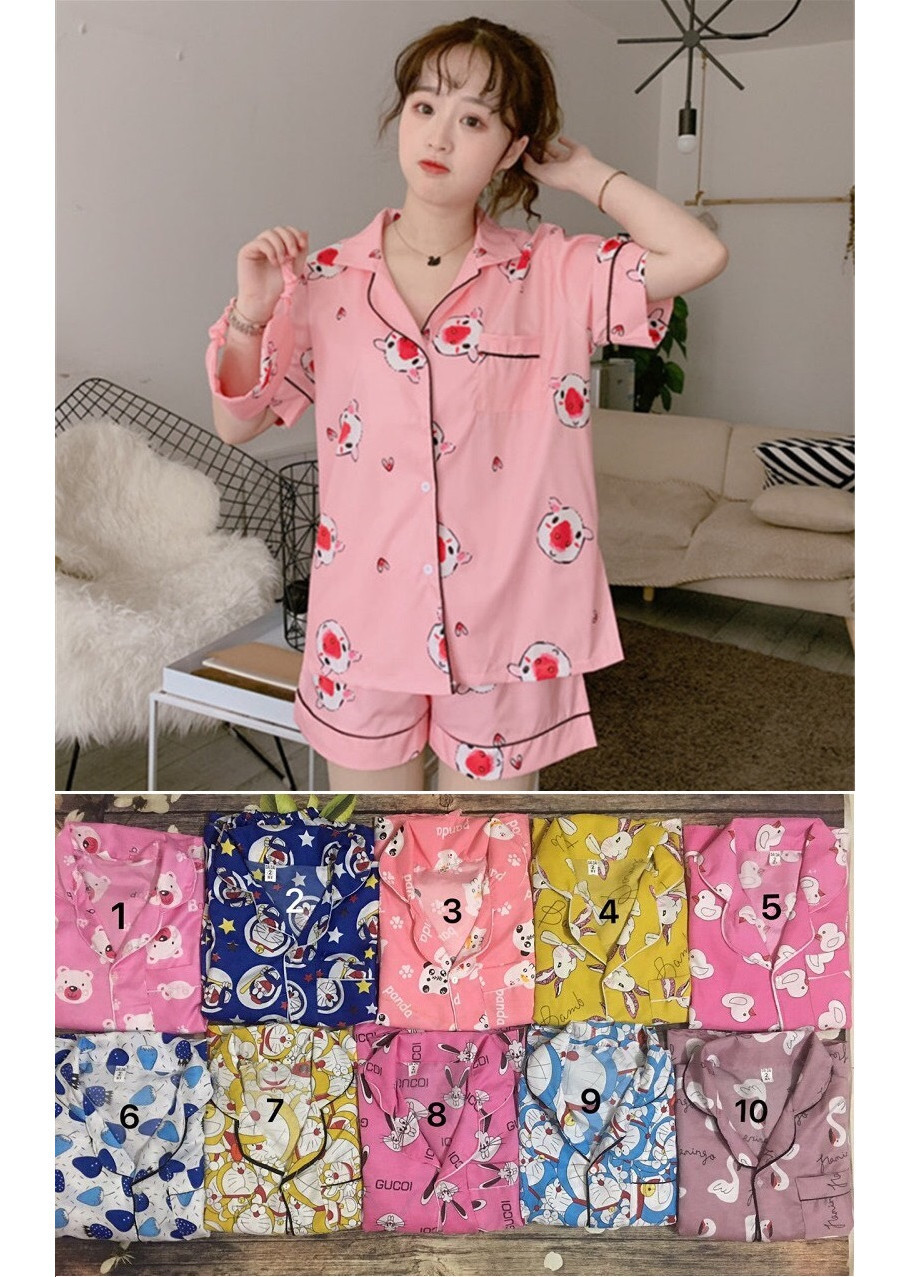 Combo 2 sét đồ pijama nữ ngắn tay mặc nhà (giao màu ngẫu nhiên)