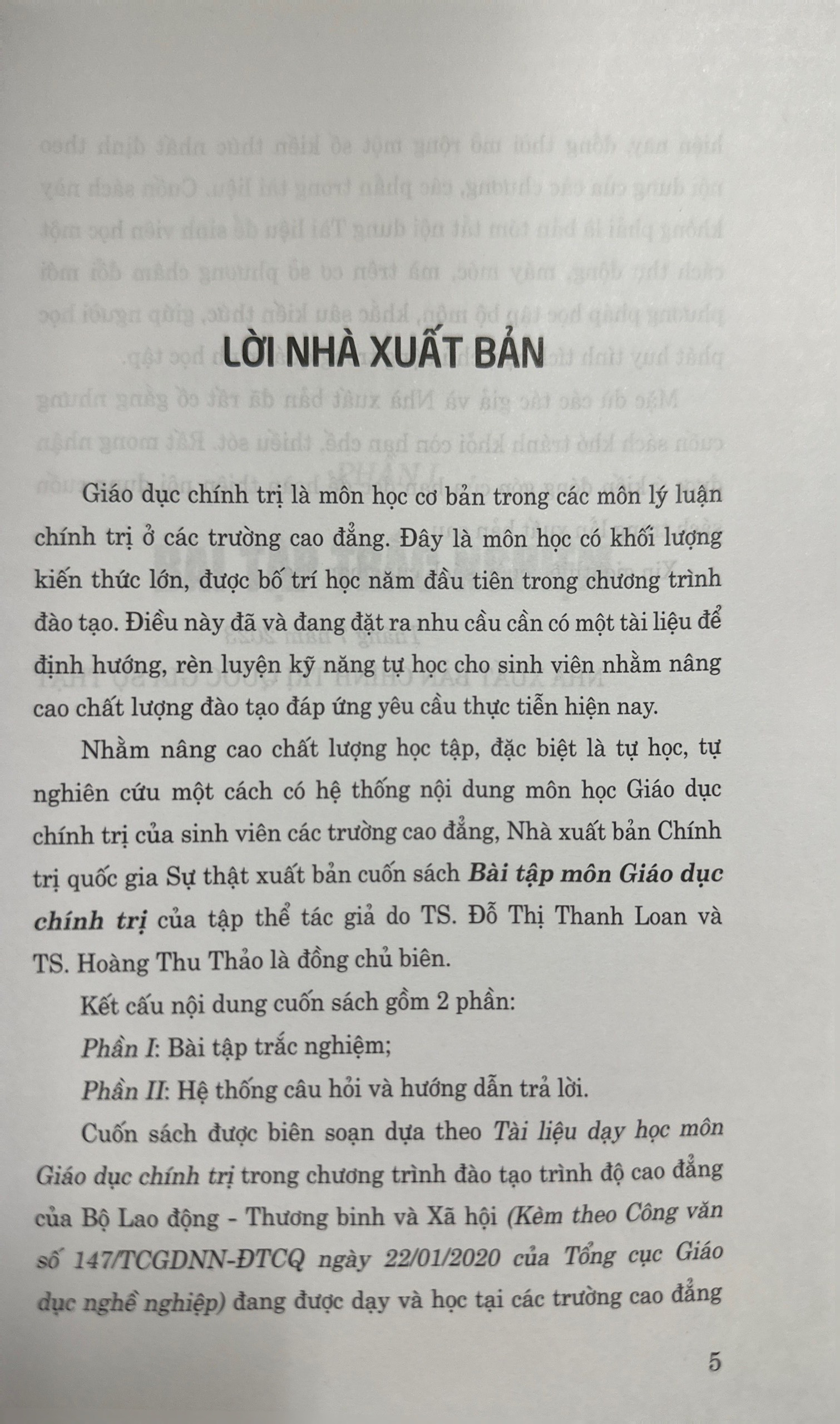 Bài tập môn Giáo dục chính trị
