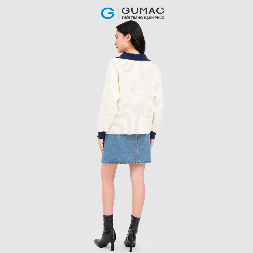 Áo len GUMAC AC11068 phối cổ phong cách