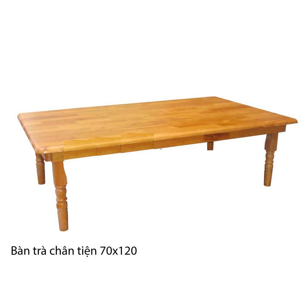 Bàn Trà Chân Tiện (70cm x 120cm) Gỗ Tự Nhiên 100%- Vàng