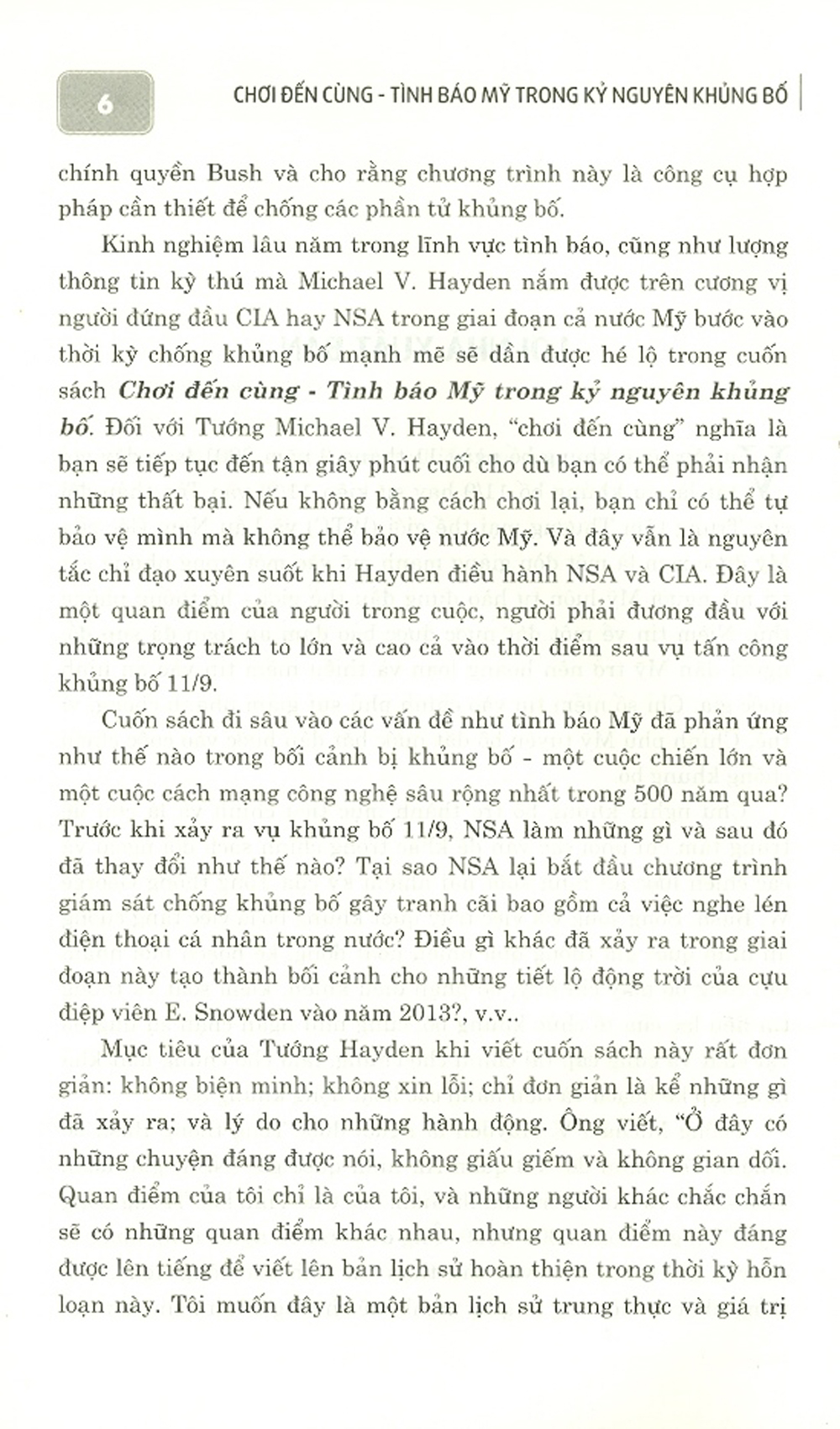 Chơi Đến Cùng - Tình Báo Mỹ Trong Kỷ Nguyên Khủng Bố (Sách tham khảo) - Tái bản năm 2021