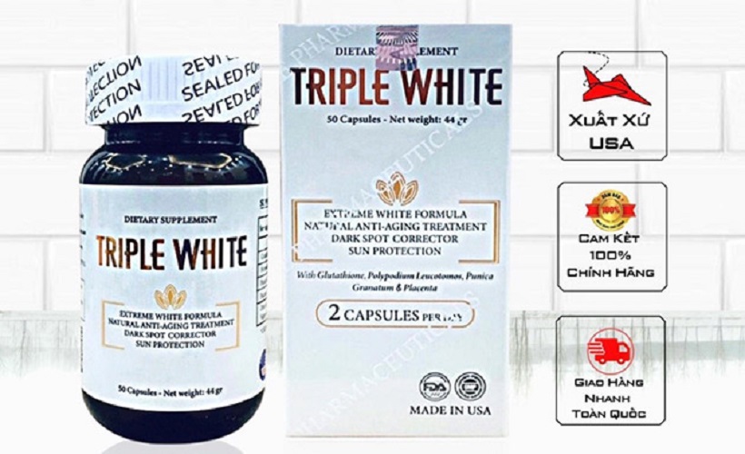 Viên uống trắng da, chống nắng Triple White