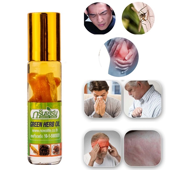 Dầu lăn sâm thảo dược Green Herb Oil Thái Lan [Chai 8ml] 