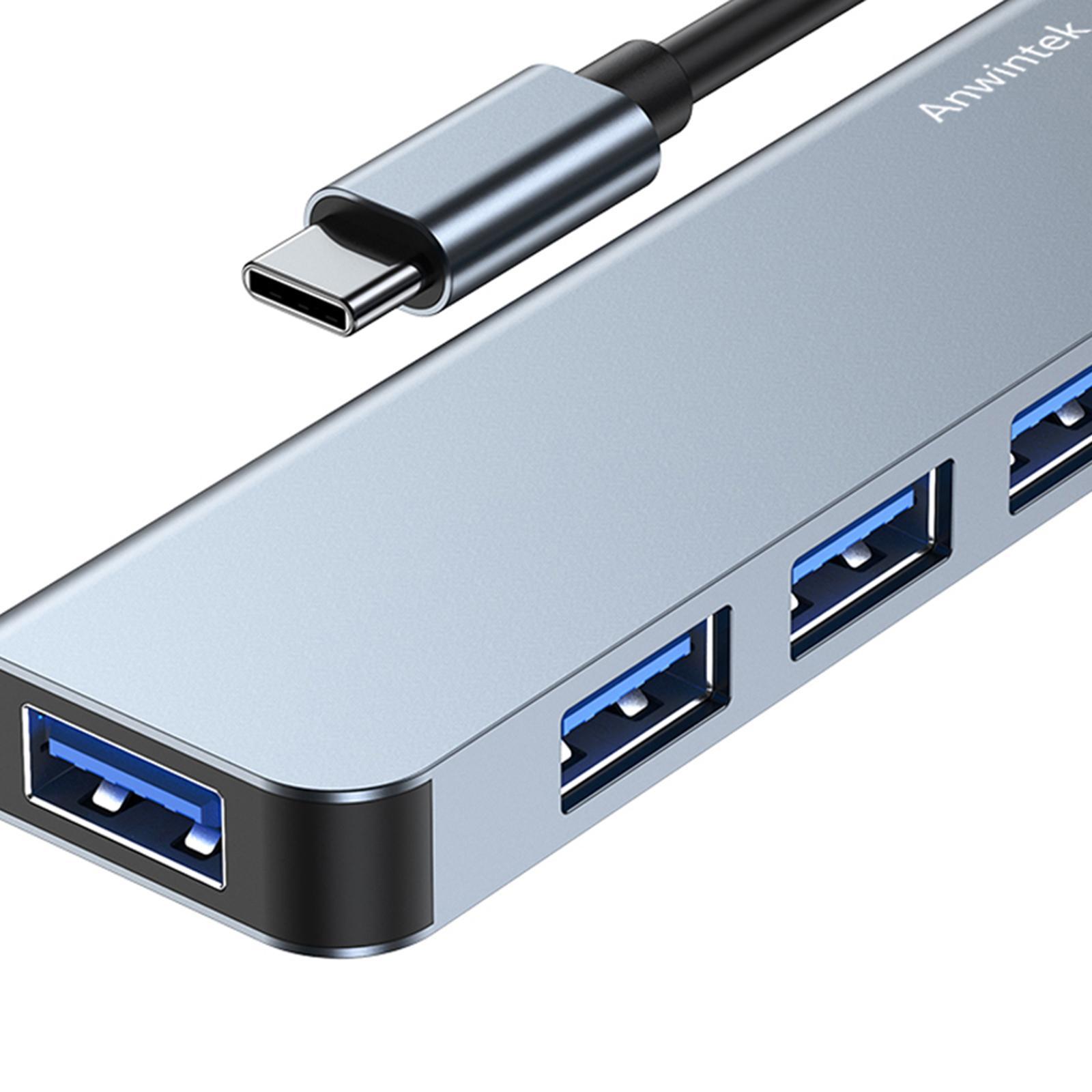 Aluminum Slim to USB 3.0 USB 2.0 4 Port Hub Adapter