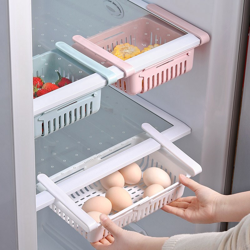 Khay Rổ Nhựa Kéo Dài Đựng Thức Ăn Thực Phẩm Trong Tủ Lạnh Thông Minh Tiện Dụng Gro-Fa