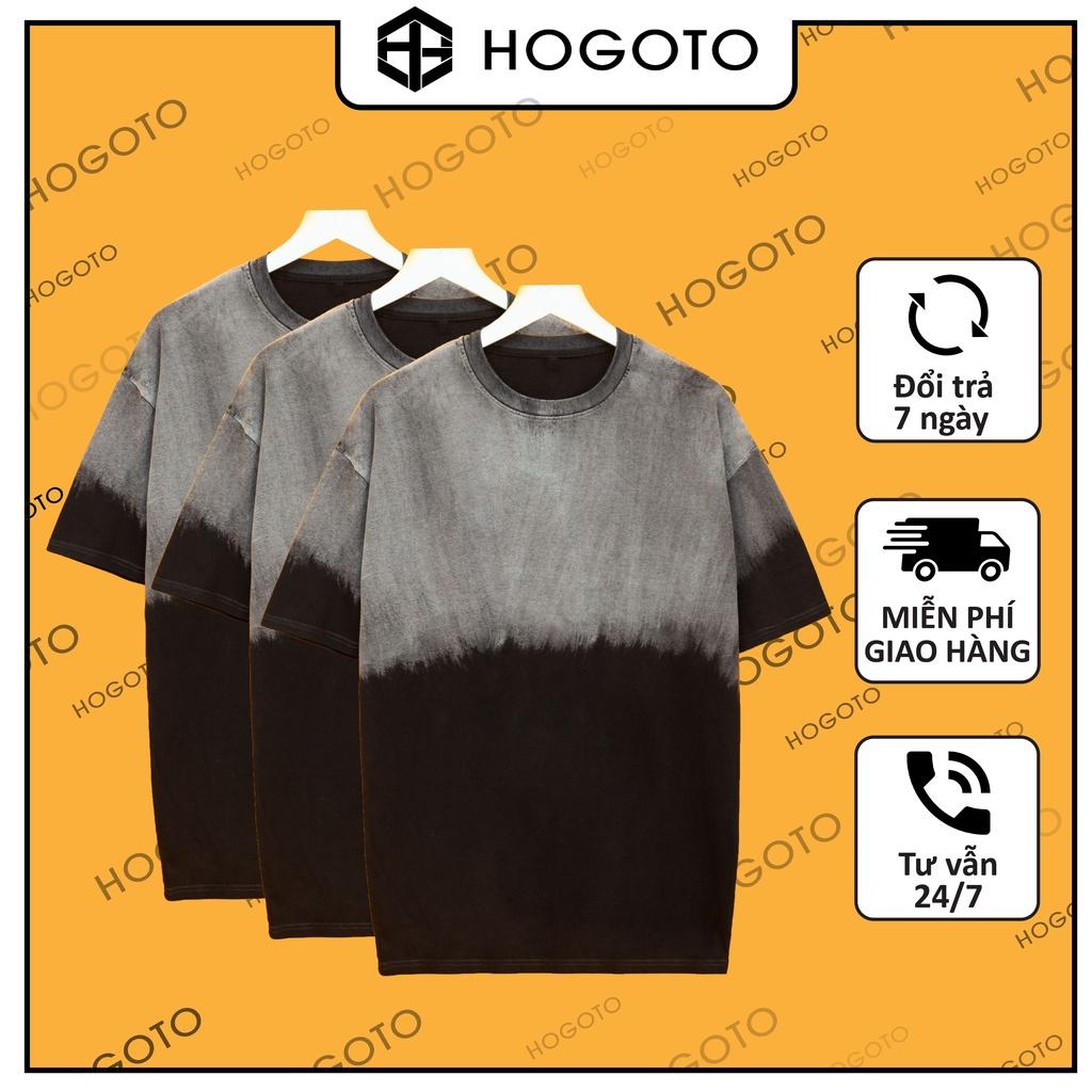 Áo thun wash âm dương basic Hogoto shop , Áo thun unisex nam nữ form rộng oversize chất liệu Cotton