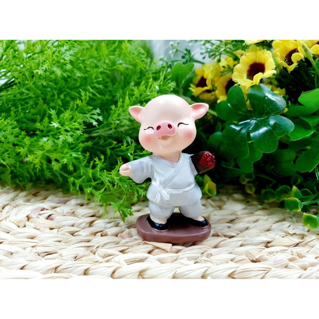 Bộ 4 tượng Heo múa túy quyền tuyệt đẹp