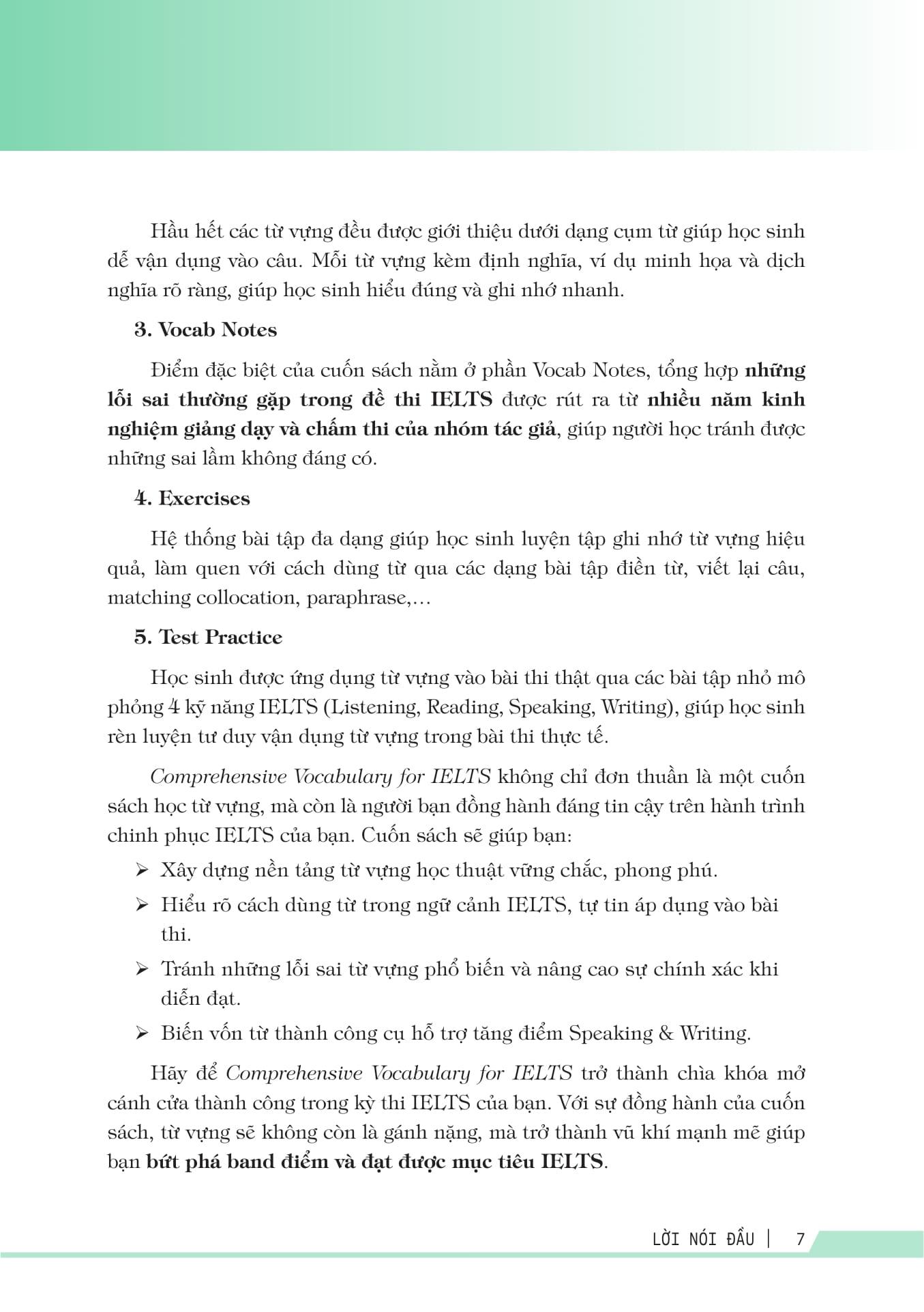Sách - Comprehensive Vocabulary For IELTS - Từ Vựng Toàn Diện Luyện Thi IELTS