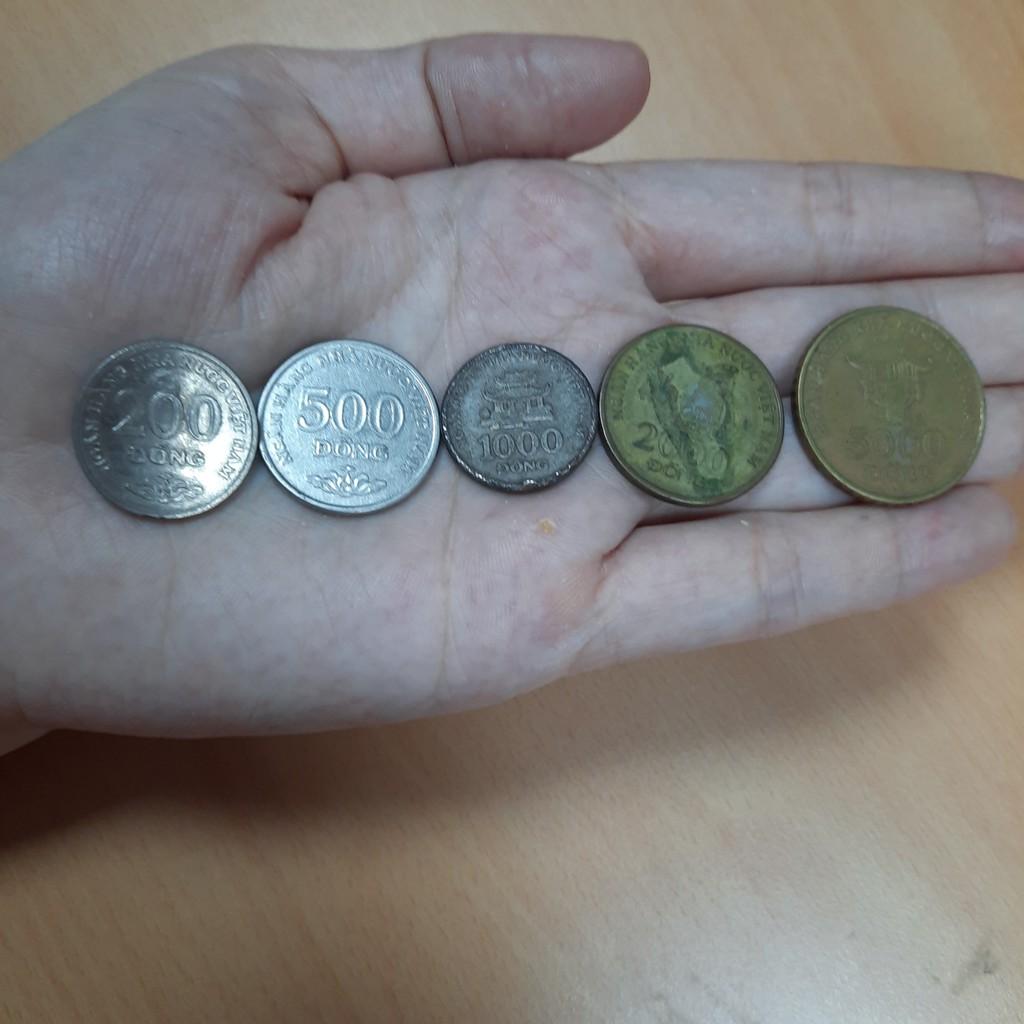 Trọn bộ 5 đồng xu Việt Nam xưa năm 2003, xu thật 100%