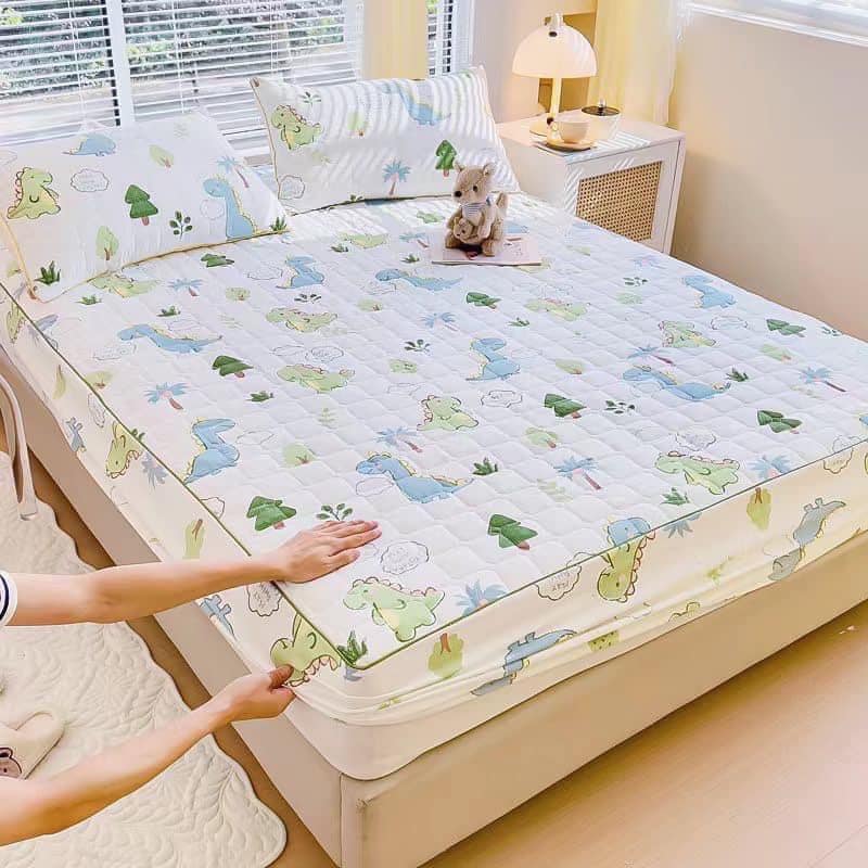 Bộ ga gối 3 món Cotton đũi dệt bông xơ đậu nành ga gối trần bông đũi cotton