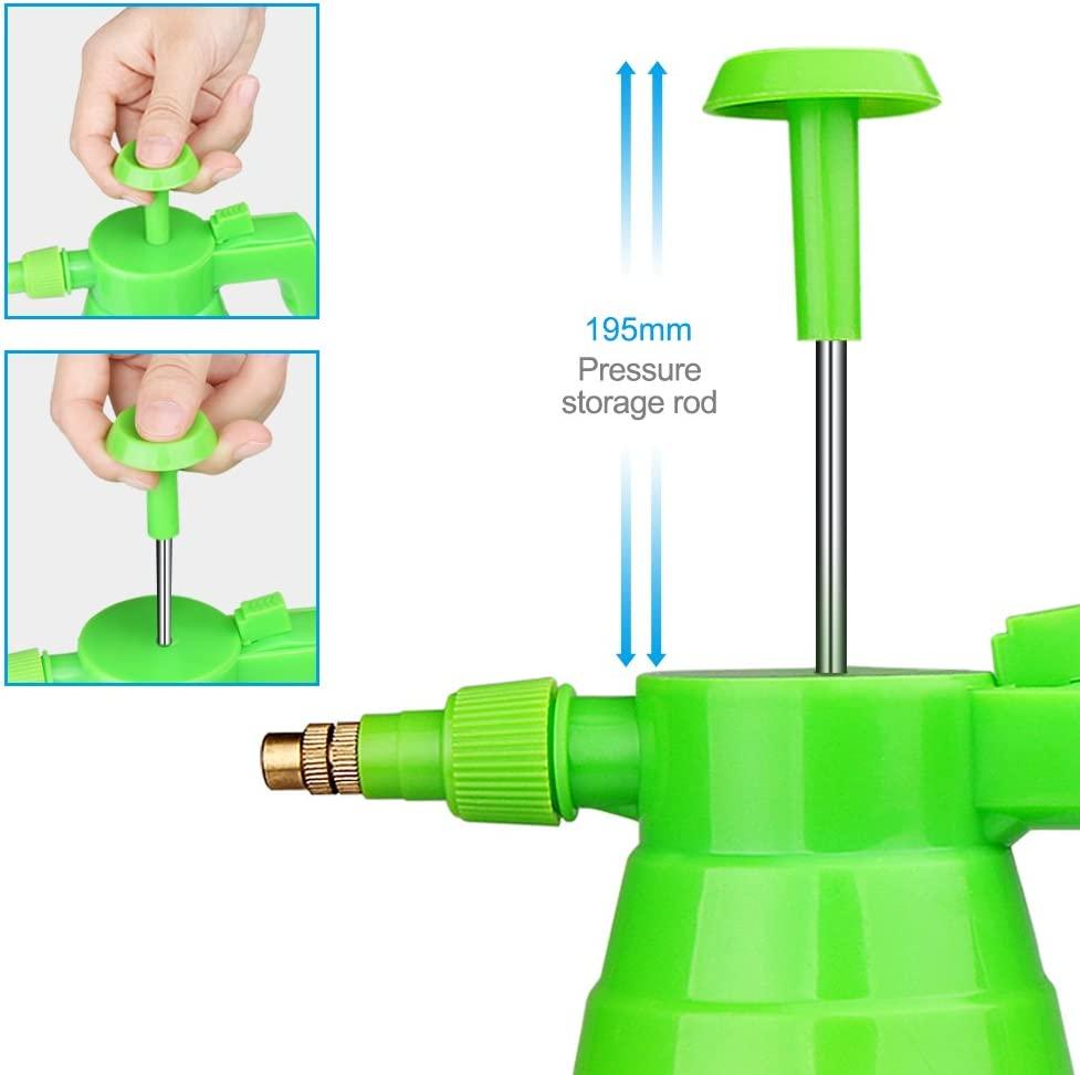 Bình Xịt Áp Lực 2L, Bình Xịt Làm Vườn Có Vòi Bằng Đồng Có Thể Điều Chỉnh Và Van Xả Áp Suất, Dùng Cho Làm Vườn, Bón Phân Và Làm Sạch