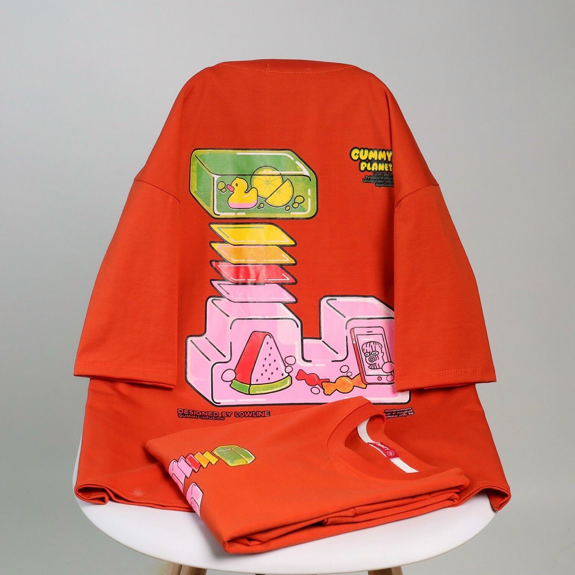 Áo Phông Nữ Nam Unisex Form Rộng Tay Lỡ Vải Chất Cotton Mịn Mát Kita Unisex - Mẫu GUMMY PLANET