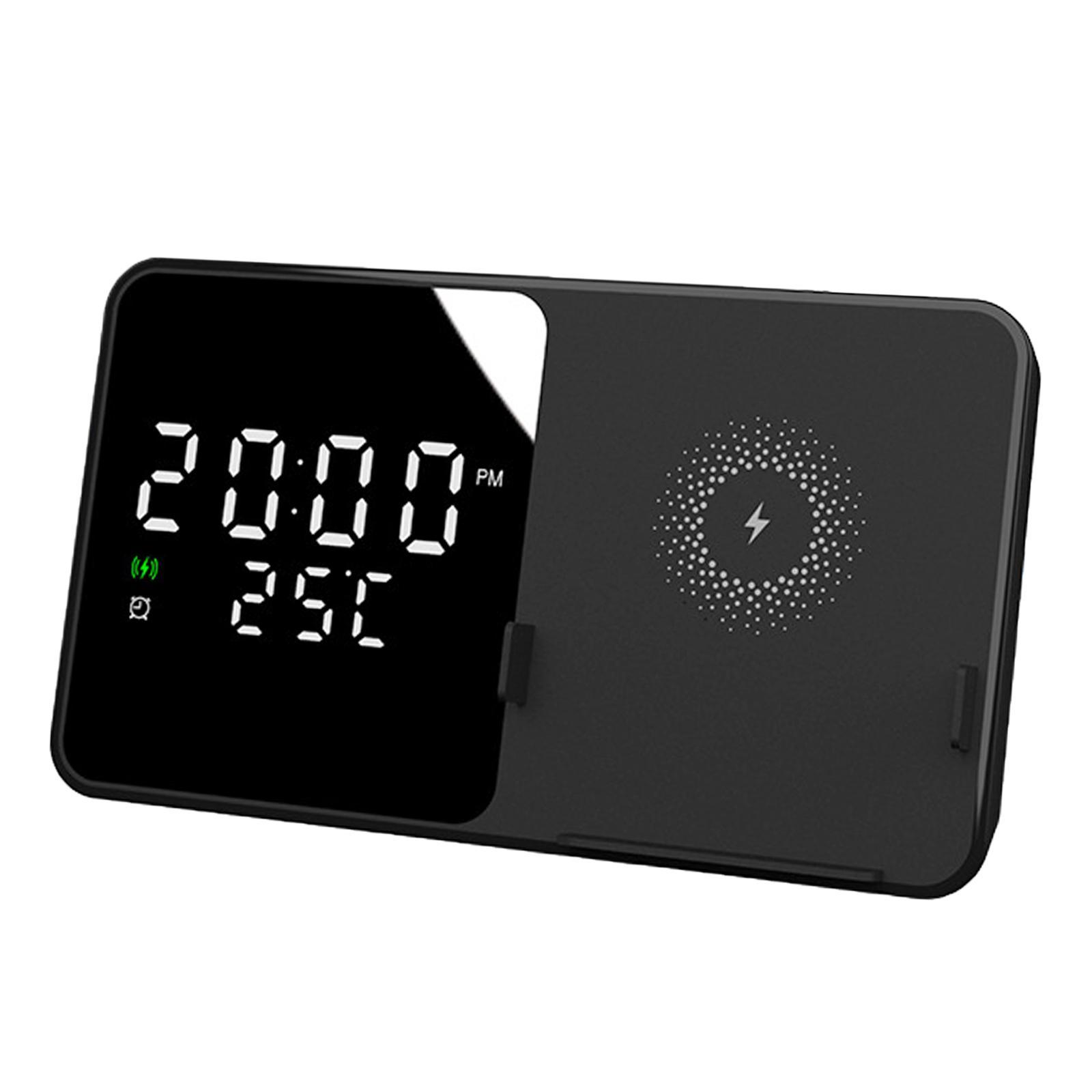 15W   Clock Charging Stand Black