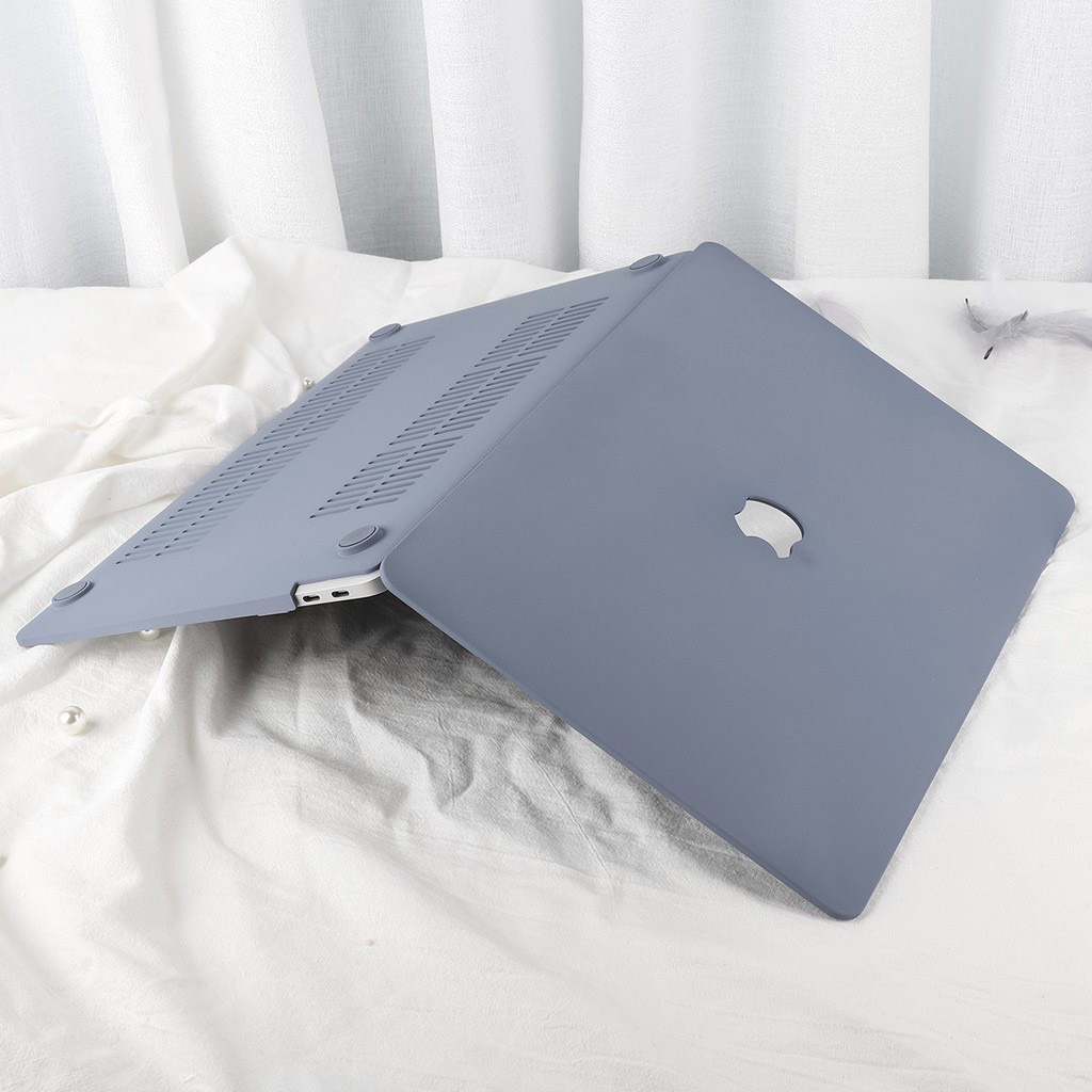 Case ốp nhựa ABS bảo vệ macbook siêu mỏng nhẹ không nóng máy kèm tấm phủ phím silicon chống nước màu xám siêu đẹp - Hàng chính hãng