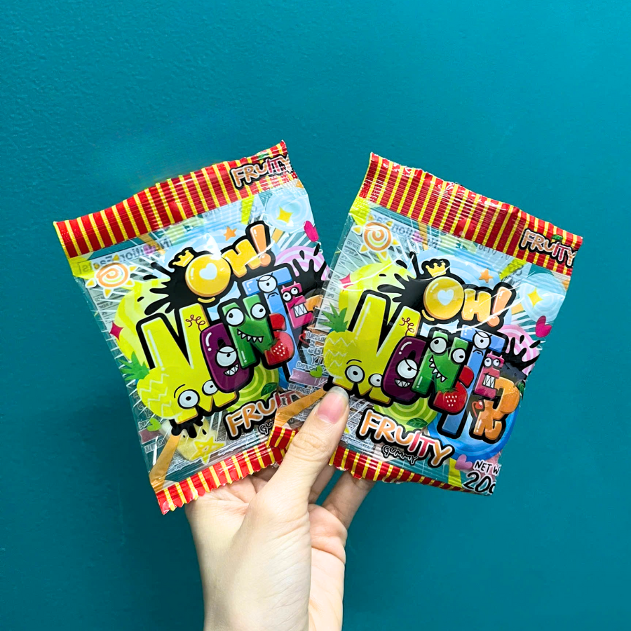 Kẹo Dẻo Oh! Monster Hương Trái Cây Chua Ngọt Dẻo Dai - 20g/gói [Hàng Thái Lan