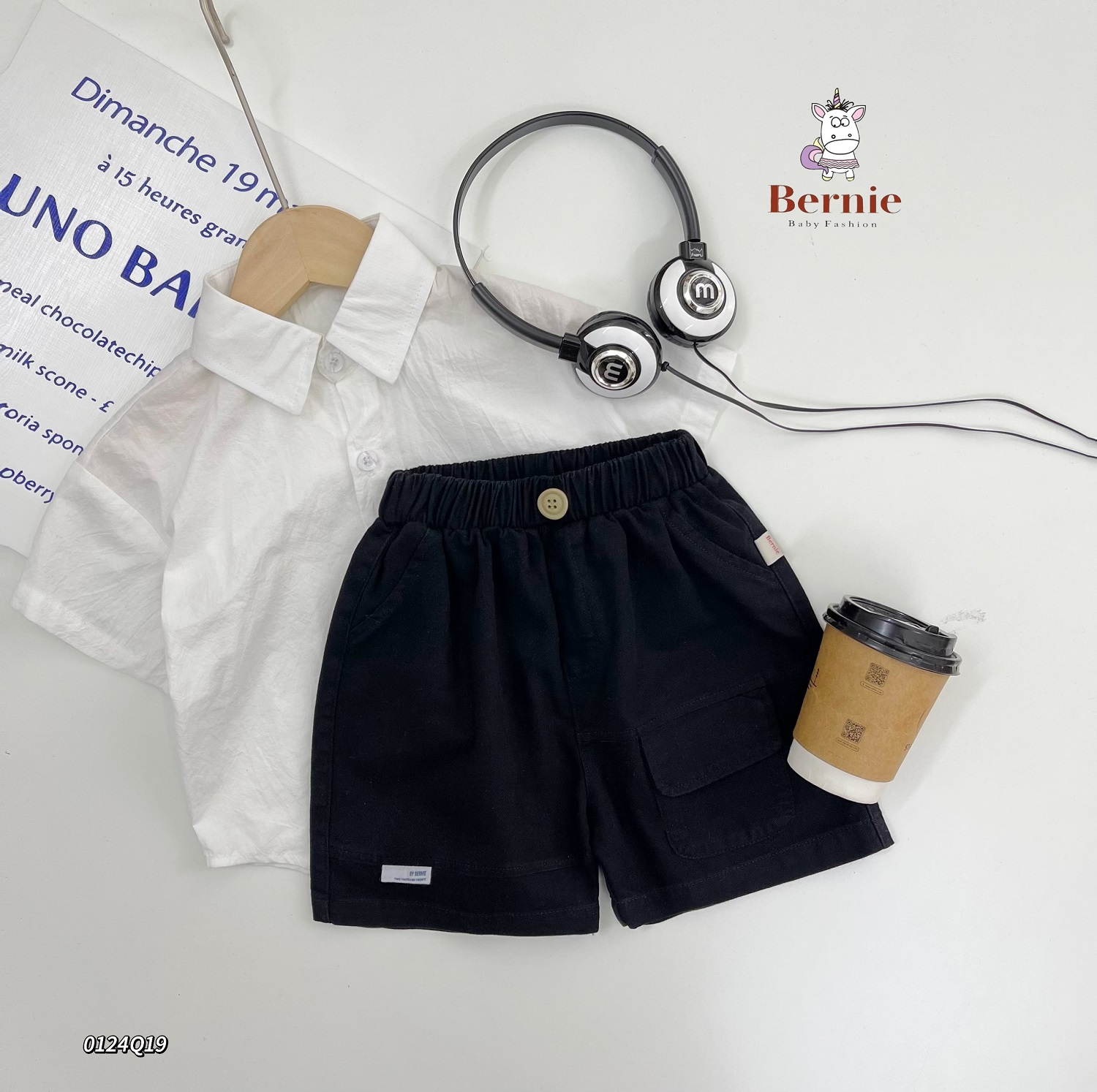 Quần short bé trai kaki 1-6 tuổi túi trước hàng Bernie vải mềm mỏng kiểu dáng khỏe khắn thời trang
