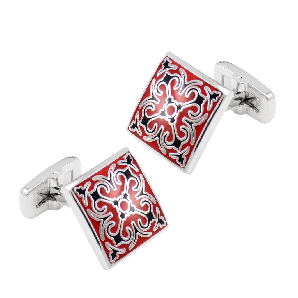 2-3pack French Cufflinks Square Pattern Cuff Links Men's Business Enamel Jewelry