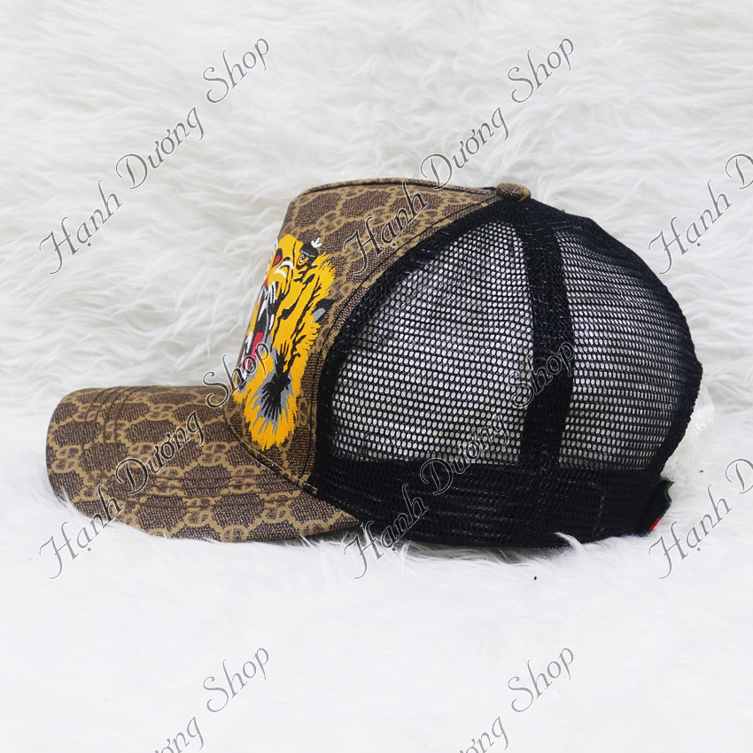 Nón kết lưới đen thêu hình con hổ đẹp, chất liệu lưới thoáng mát, hợp thời trang