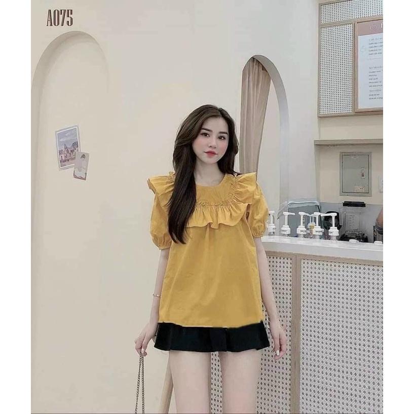 Áo bầu thiết kế, dáng babydoll chất đũi dày dặn