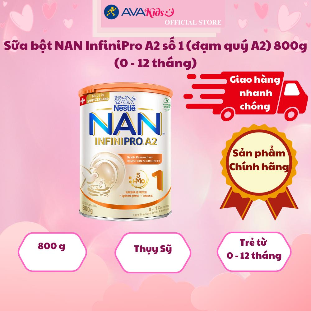 Sữa bột NAN InfiniPro A2 số 1 (đạm quý A2) 800g (0 - 12 tháng)