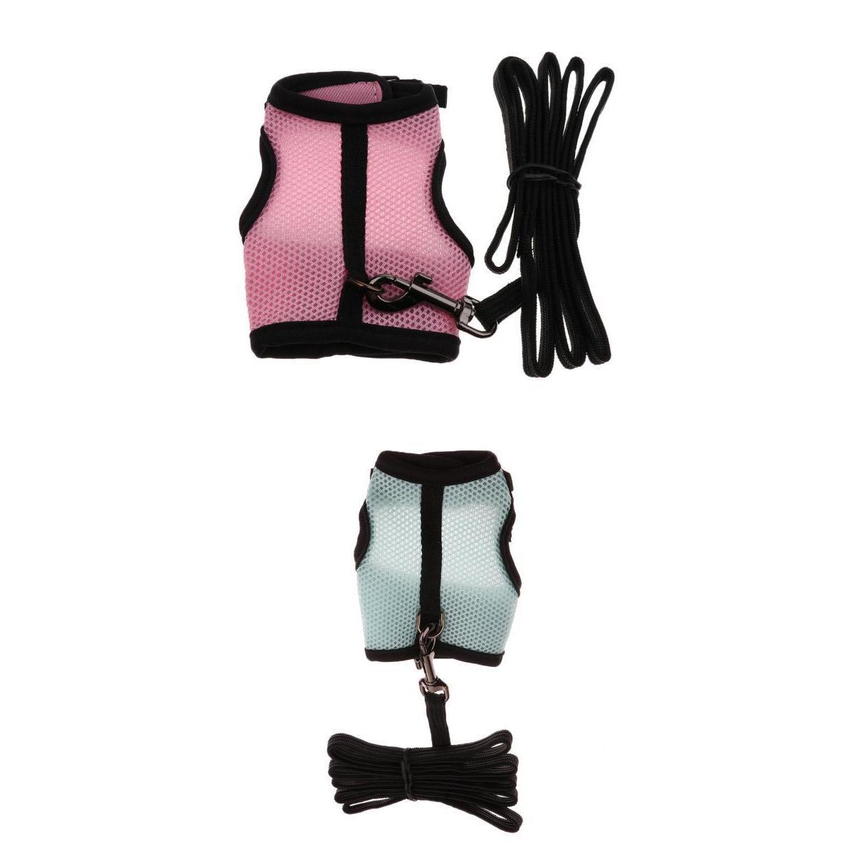 2x Adjustable Ferret Harness/Baby Rabbit/Squirrel/Hamster Leash Lead Rope S
